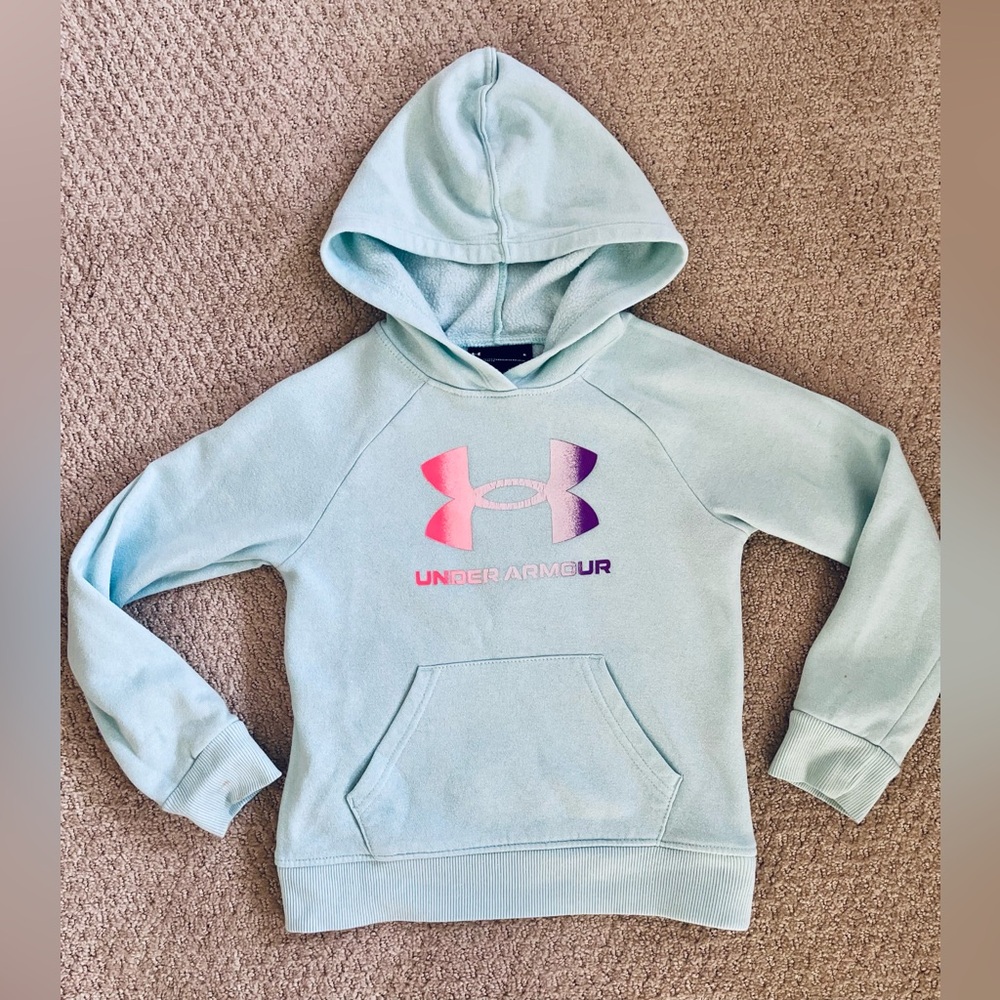 Under Armour Kids' Aqua Hoodie with Multicolor Logo